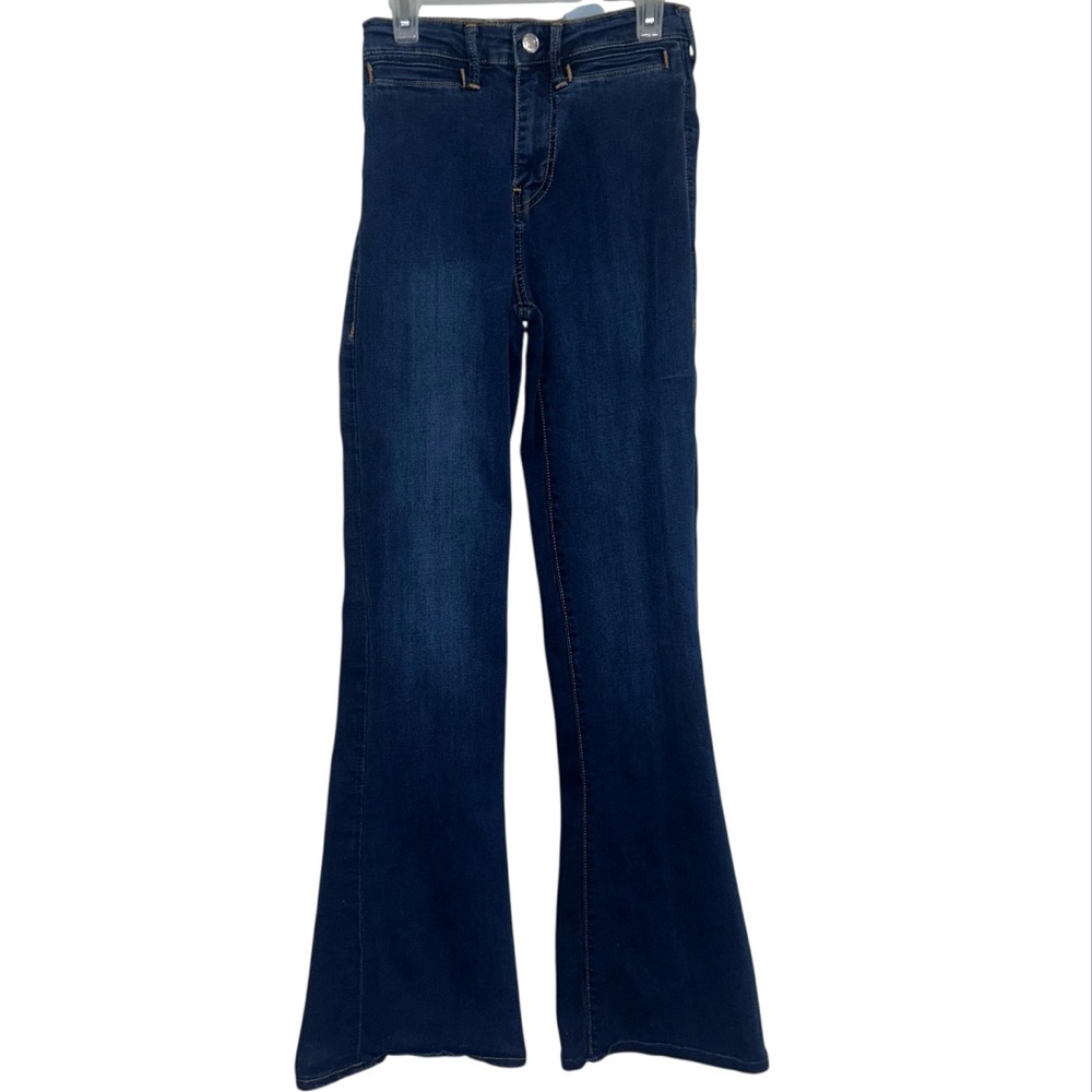 True Religion FEY High Rise Modern Flare Dark Wash Jeans Women’s Size 25